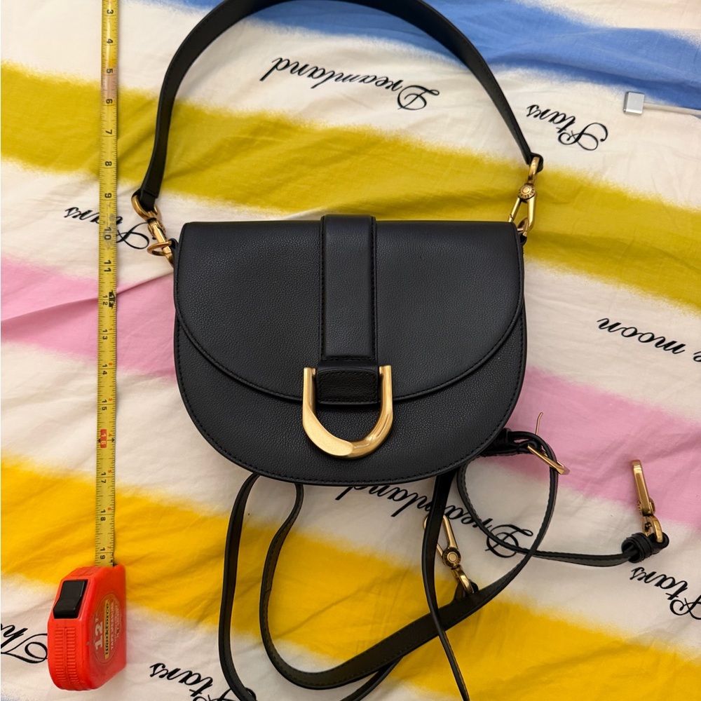 Charles & Keith Gabine Saddle Bag Medium with Crossbody Straps Gold Hardware
